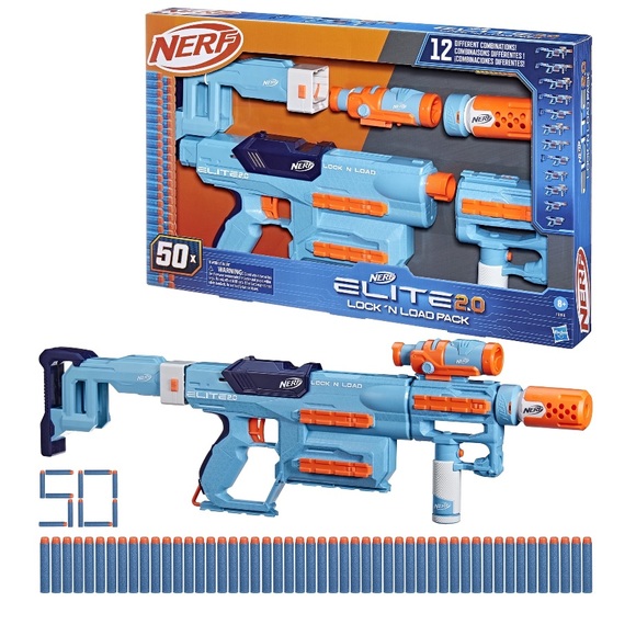 Nerf Elite 2.0 Lock N Load Pack, Blaster, 50 elite darts - Picture 2 of 5